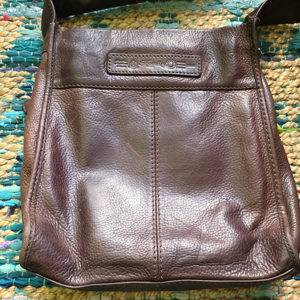 FOSSIL Vintage Y2K Brown Leather Shoulder Handbag Travel Purse Hobo 75082 - Picture 2 of 6